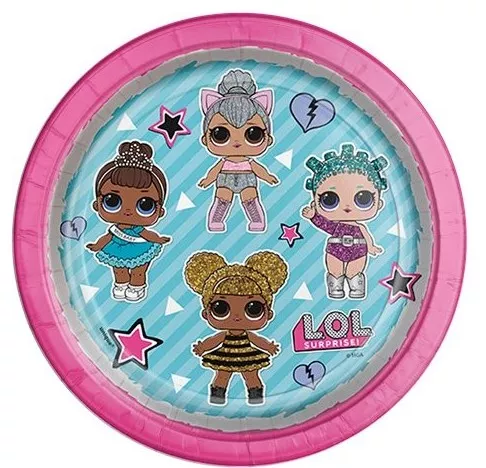 8 piatti di carta LOL alta moda 18cm