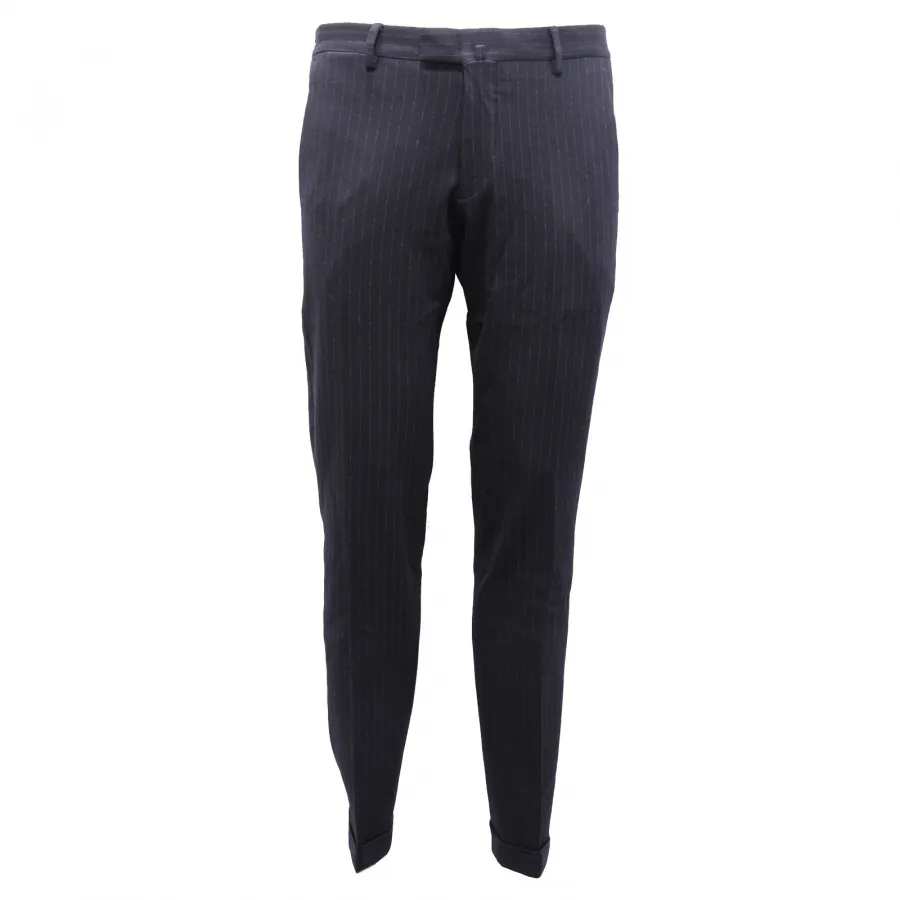 8460AG pantalone uomo BRIGLIA SLIM FIT blue jersey pinstripe trouser man