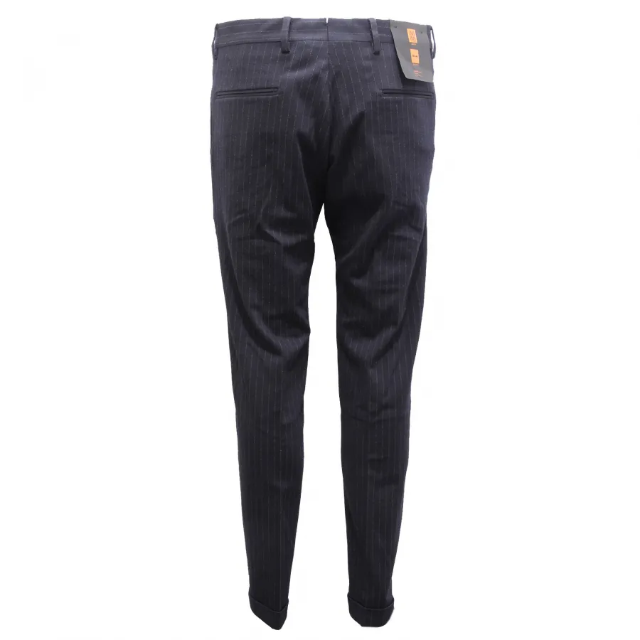 8460AG pantalone uomo BRIGLIA SLIM FIT blue jersey pinstripe trouser man