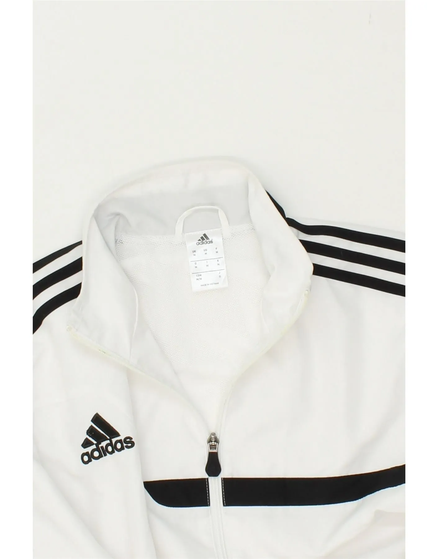ADIDAS Mens Tracksuit Top Jacket Medium White Polyester