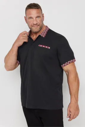 BadRhino Big & Tall Printed Jacquard Polo Shirt    