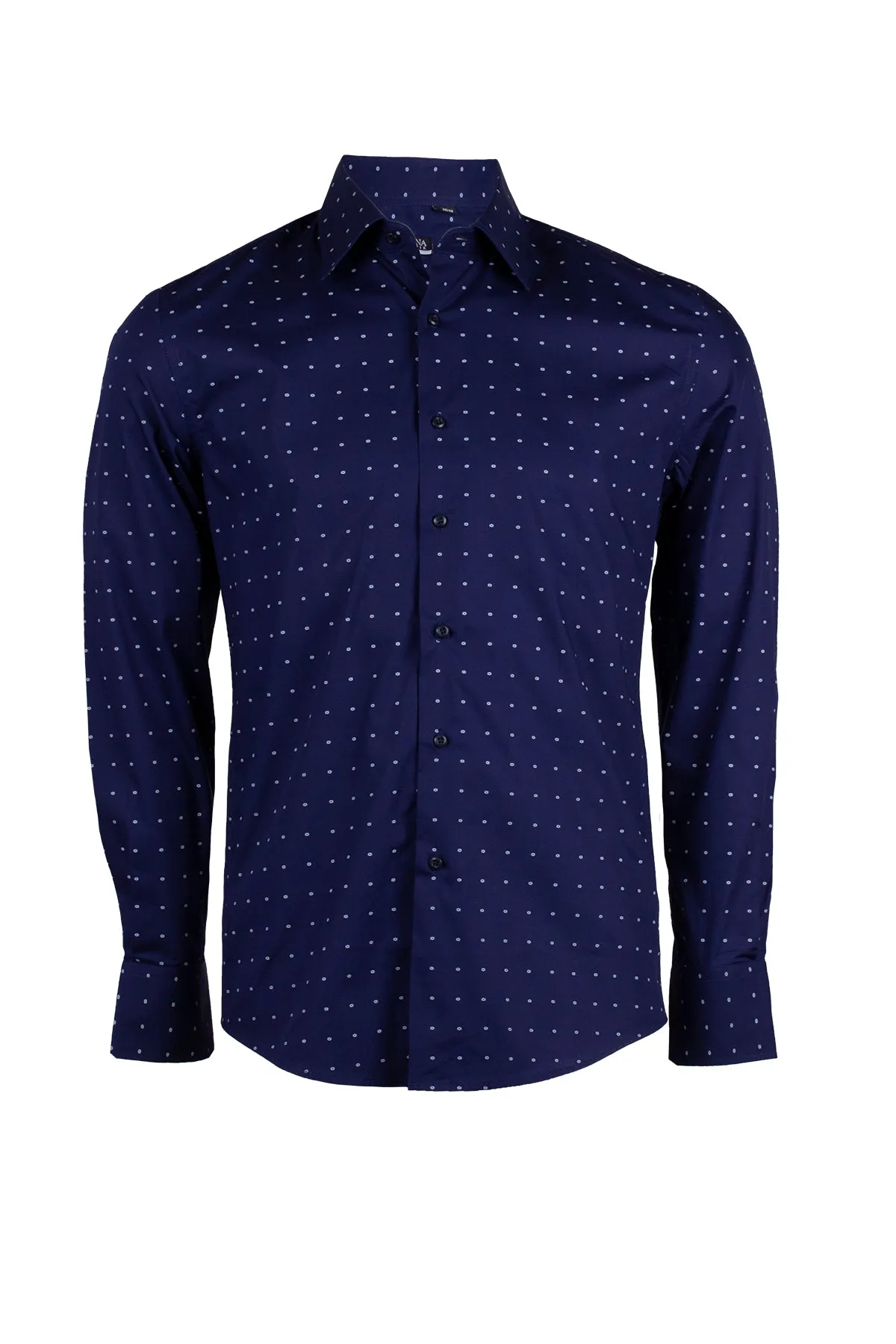 Camicia uomo con microfantasia a contrasto