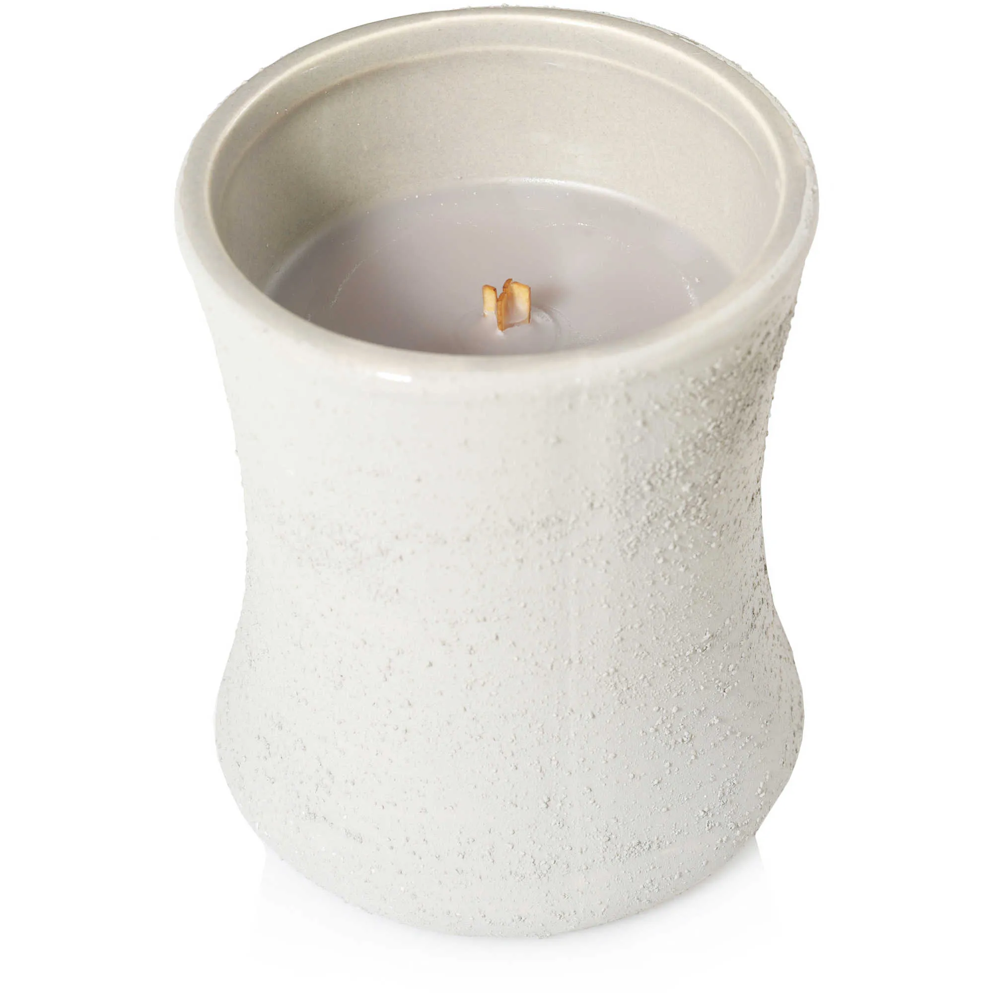 Candela ecologica WoodWick colore Bianco