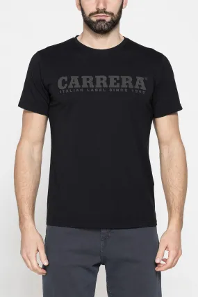 Carrera  ---------    ------------T-shirt girocollo in cotone con stampa logo carrera - Nero