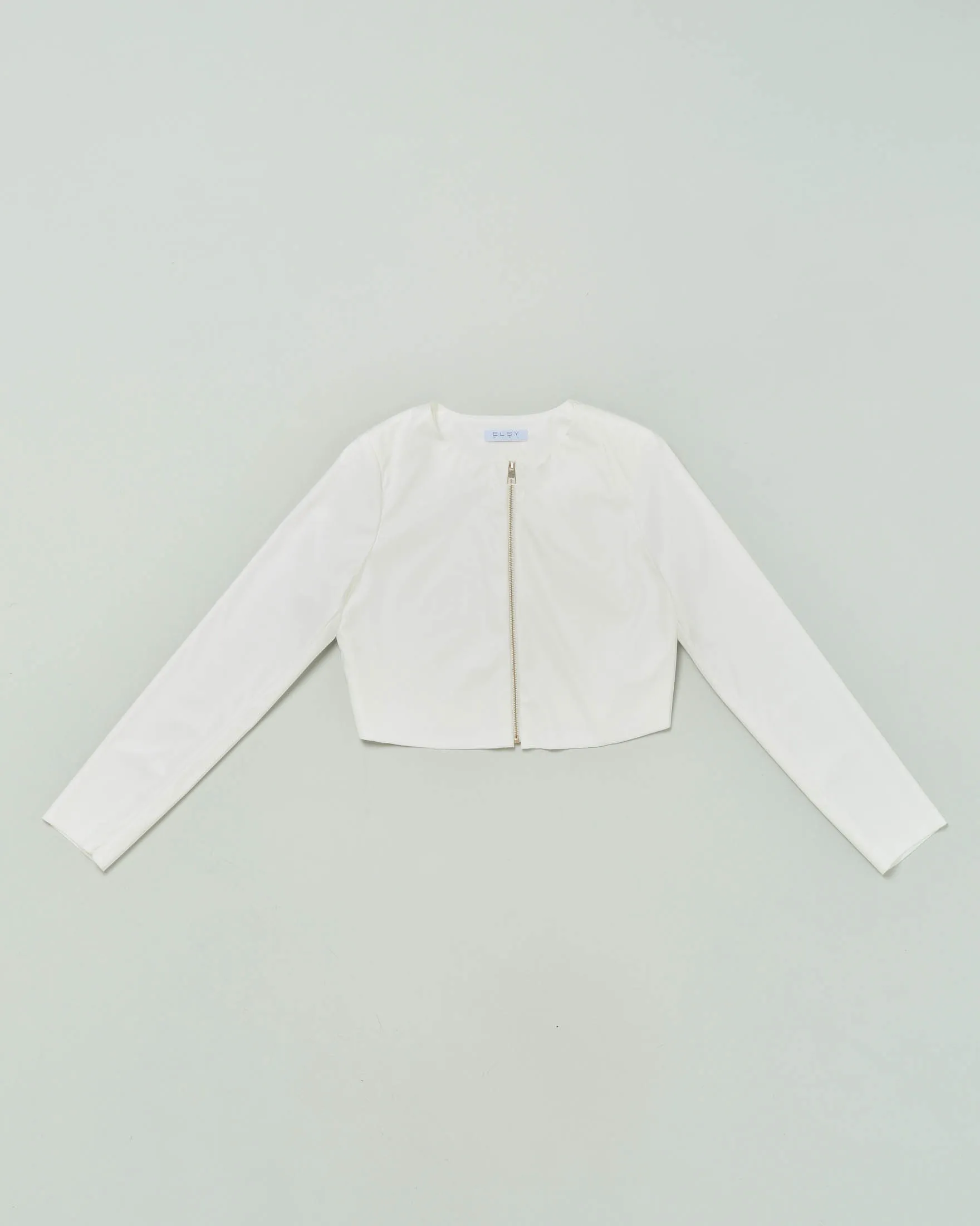 Giubbino cropped bianco in similpelle 34-38