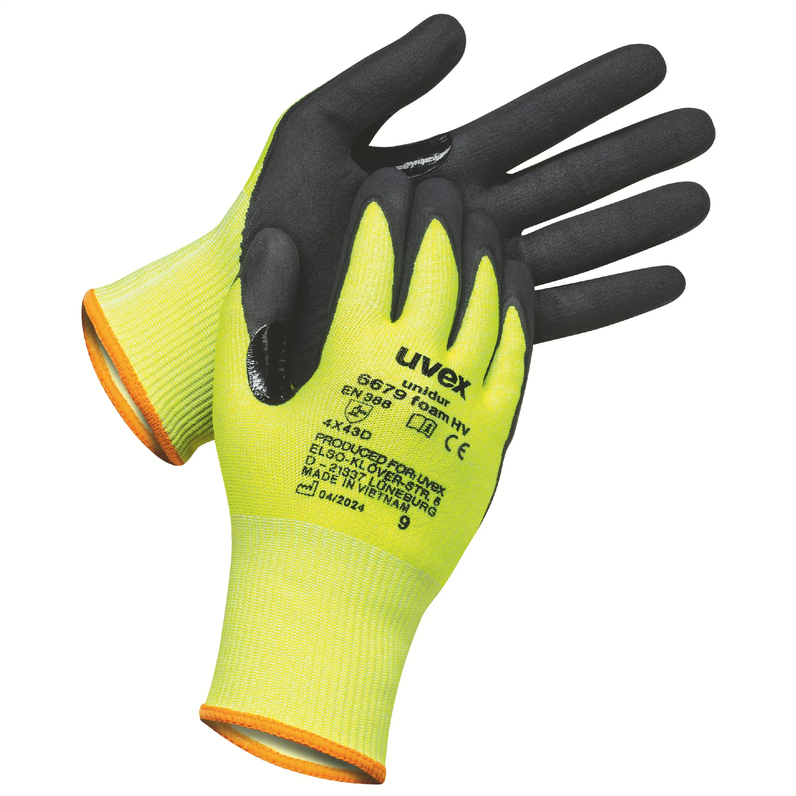 Guanti da lavoro Uvex 60894, Tg. 11, in Fibra di vetro, HPPE, Poliammide, col. Giallo