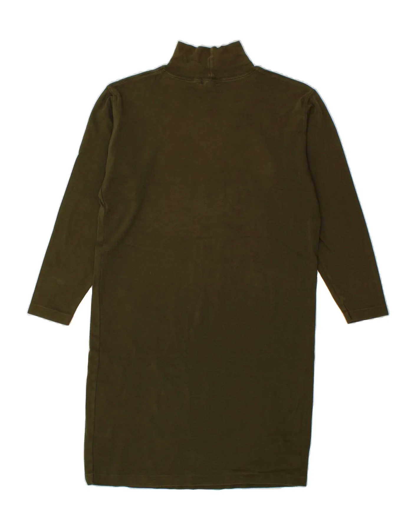 J. CREW Womens Longline Turtle Neck Jumper Sweater UK 14 Medium Khaki