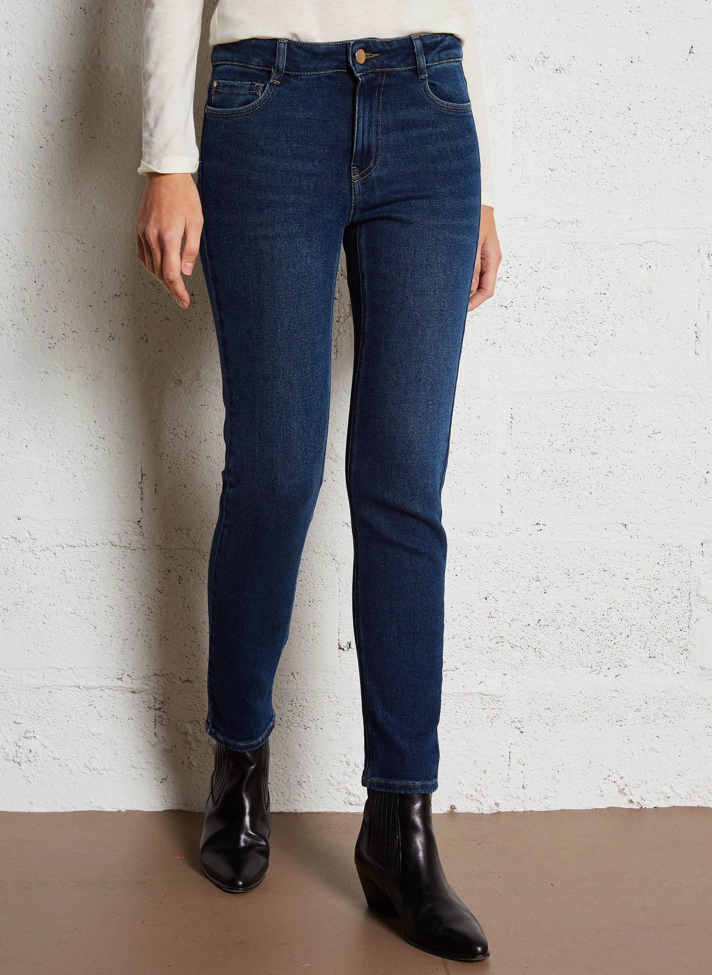  MAISON 123   LOU - Jeans slim in raw denim di misto cotone | Blu
