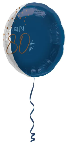 Palloncino foil 80 ° compleanno Elegante blu