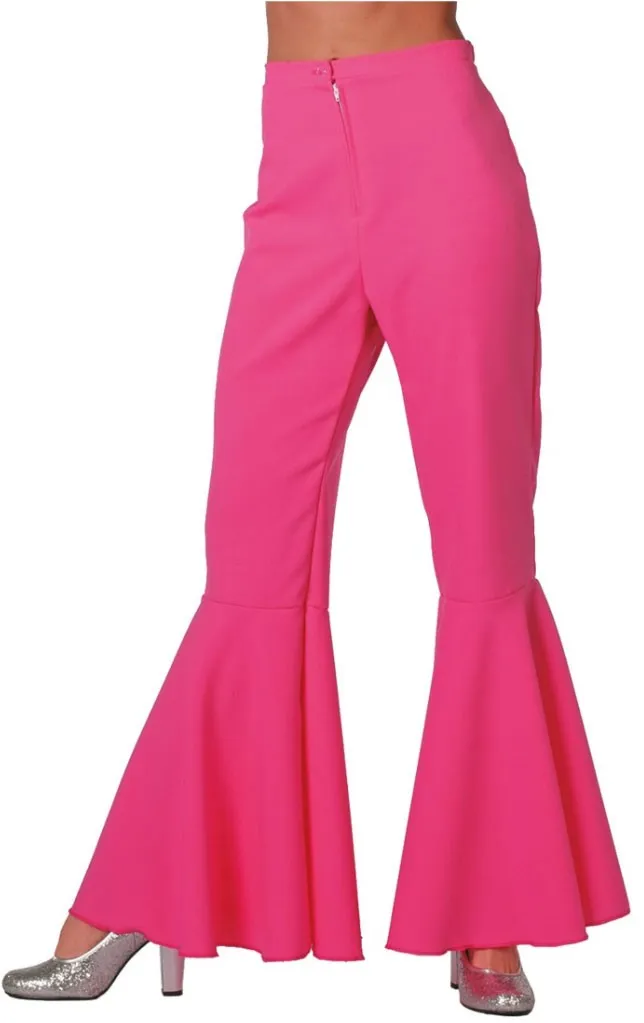Pantaloni svasati anni '70 rosa fluo
