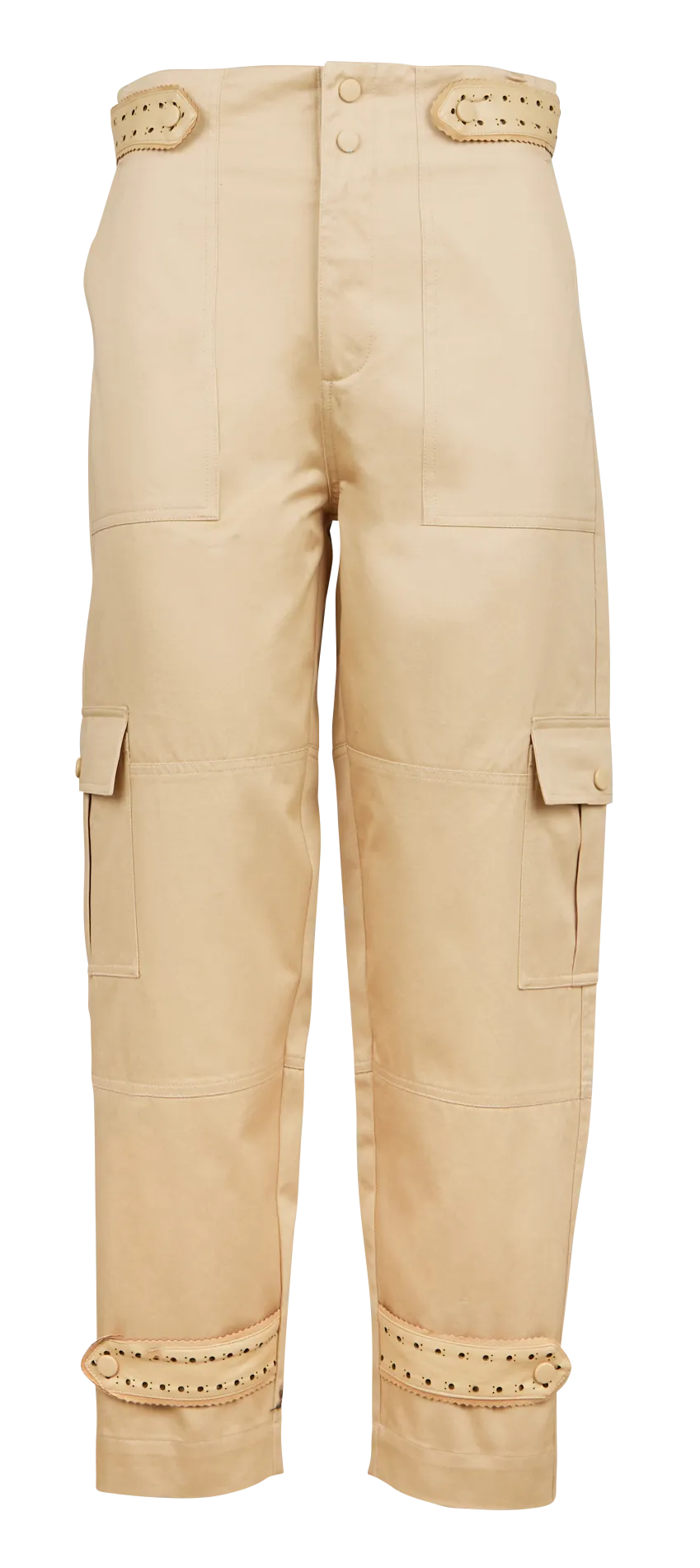  TWINSET   Pantaloni dritti a vita alta in cotone | Beige